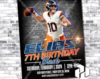 Zaproszenie Bo Nixa - Denver Broncos - Bo Nix - Zaproszenie Broncos - Kartka urodzinowa Broncos - Urodziny NFL