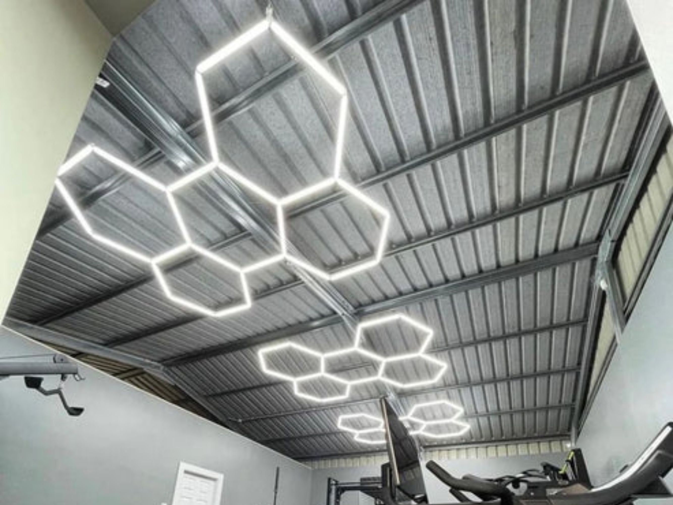 Hexagon LED Lighting Car Detail Garage Gym Workshop Retail Lighting Honeycomb Hex