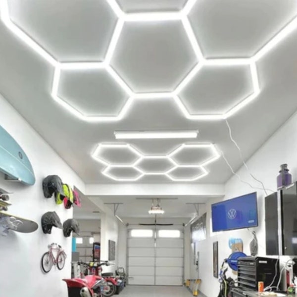 Modern LED Hexagonal Garage Light Fixture