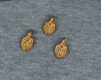 Brass pendant Spiral #12 Charm 8 mm*14 mm made of brass in gold for DIY jewelry making from India