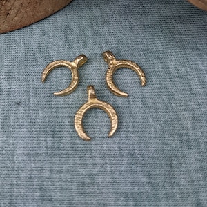 Brass pendant large moon #35 half moon charm 13 mm*16 mm made of brass in gold for DIY jewelry making from India