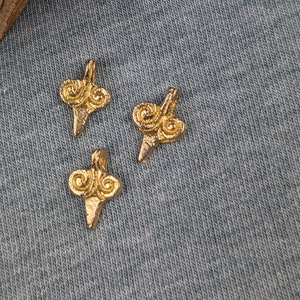 Brass pendant small lace #8 Charm 11 mm*17 mm made of brass in gold for DIY jewelry making from India