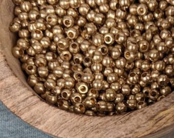 Golden brass beads 4.0 mm for DIY jewelry making from India