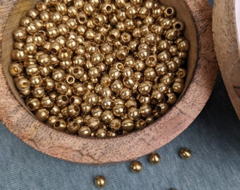 Perles en laiton doré 5,0 mm pour fabrication de bijoux DIY, provenance Inde