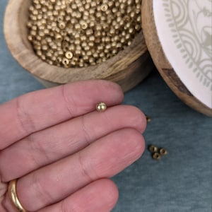 Golden brass beads 4.0 mm for DIY jewelry making from India image 4