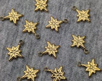 Colgante de acero inoxidable con estrella pequeña n.º 168, 10 mm x 8 mm, chapado en oro de 18 quilates de acero inoxidable 304, para hacer joyas tú mismo en India.