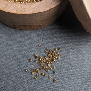 Perles en laiton doré 2,0 mm pour fabrication de bijoux DIY, provenance Inde image 3