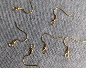 Brass ear hooks 22*22 mm * 0.8 mm thickness earrings DIY gold