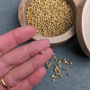 Golden brass beads 3.0 mm for DIY jewelry making from India image 5