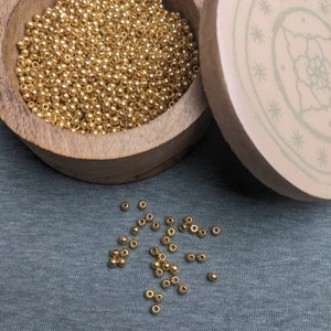 Golden brass beads 3.0 mm for DIY jewelry making from India image 2