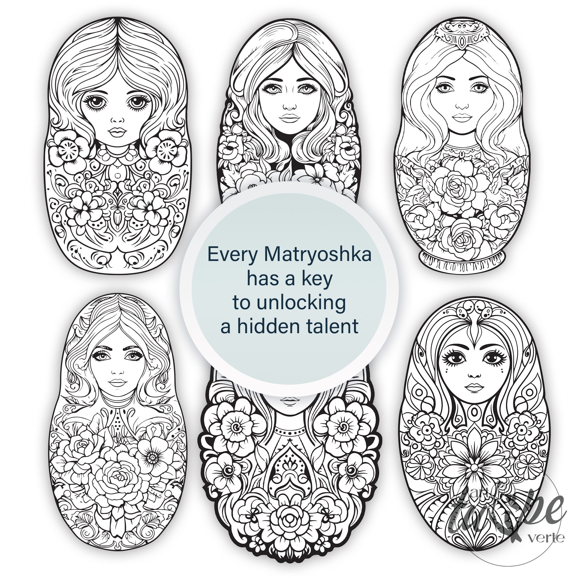 24 Matryoshka Dolls Coloring Pages Collection Various Female Designs