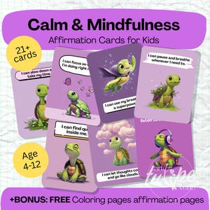 Druckbare Affirmationskarten für Kinder | Ruhe & Achtsamkeit für Kinder | Motivation Positive Affirmationen für Kinder als Geburtstagsgeschenk