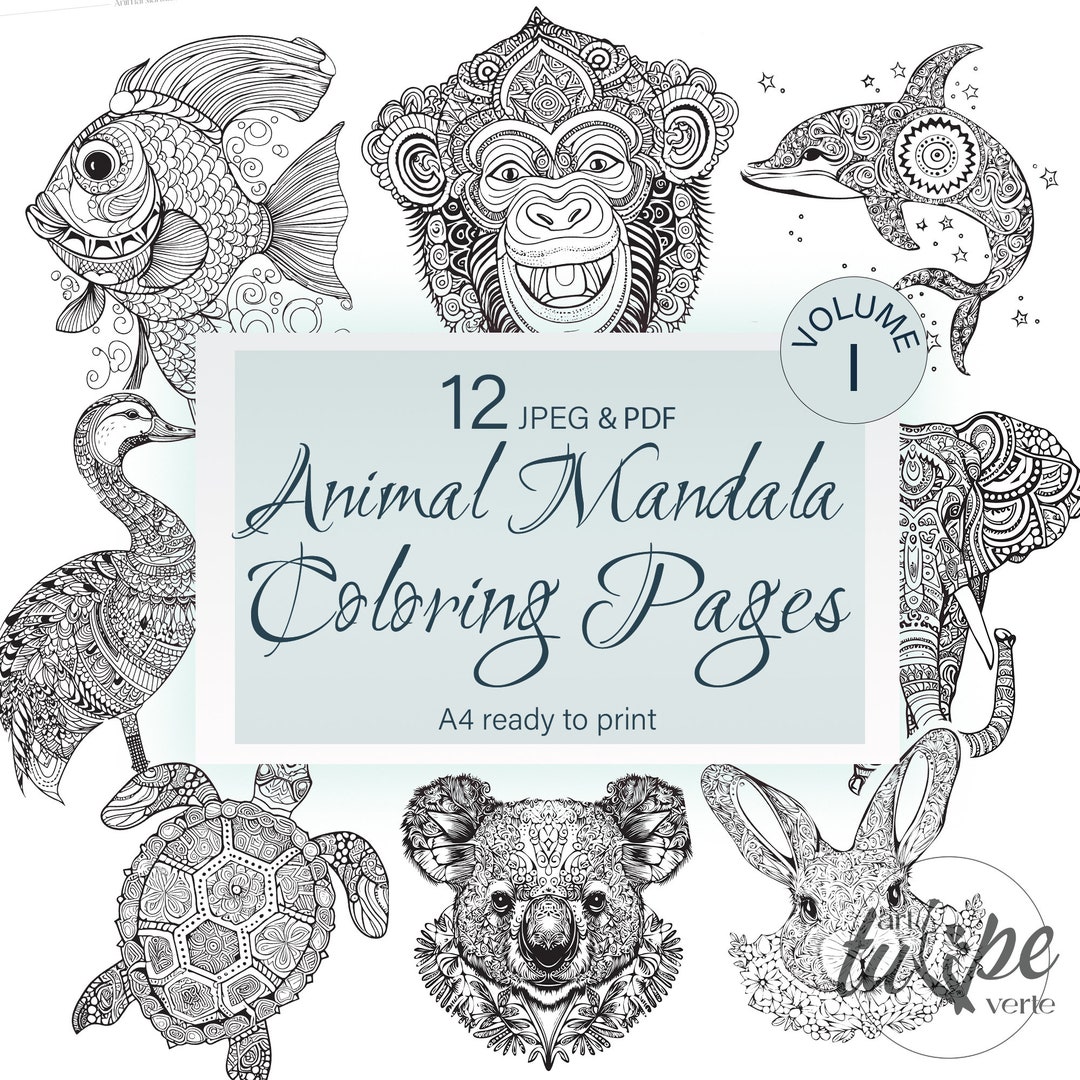 12 Magical Animal Mandala Coloring Pages Positively Charged Collection ...