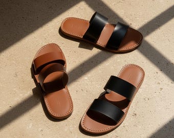 Handgefertigte Ledersandalen für Damen, Babouche aus Naturleder, traditionelle Hausschuhe, orthopädische Schuhe aus handgefertigter Produktion