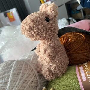 Crochet Fluffy Cow Plushie, Fur Yarn, Animal, Amigurumi, Cottage-core 