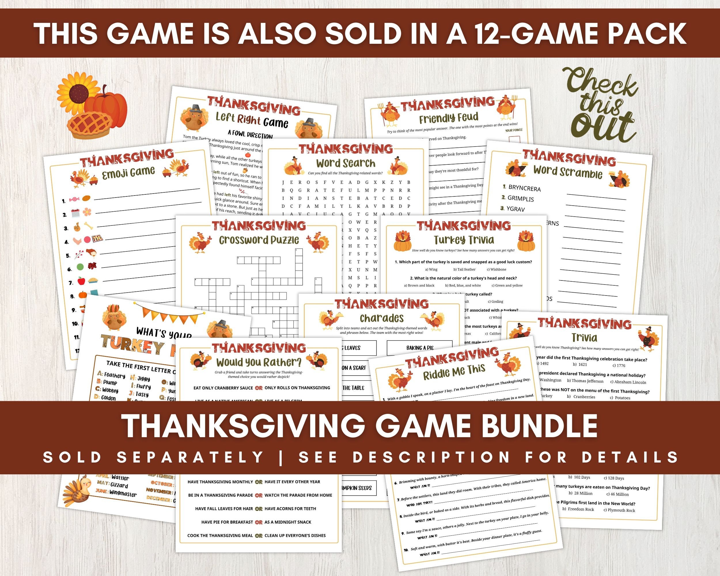 Printable Thanksgiving Crossword Puzzle for Kids and Adults, Crossword ...