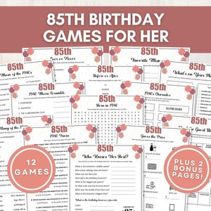 85th Birthday Games for Her, 85th Birthday Women, Born in 1940 Trivia Games, 85th Birthday Ideas, Mom 85th Birthday Party, Instant Download