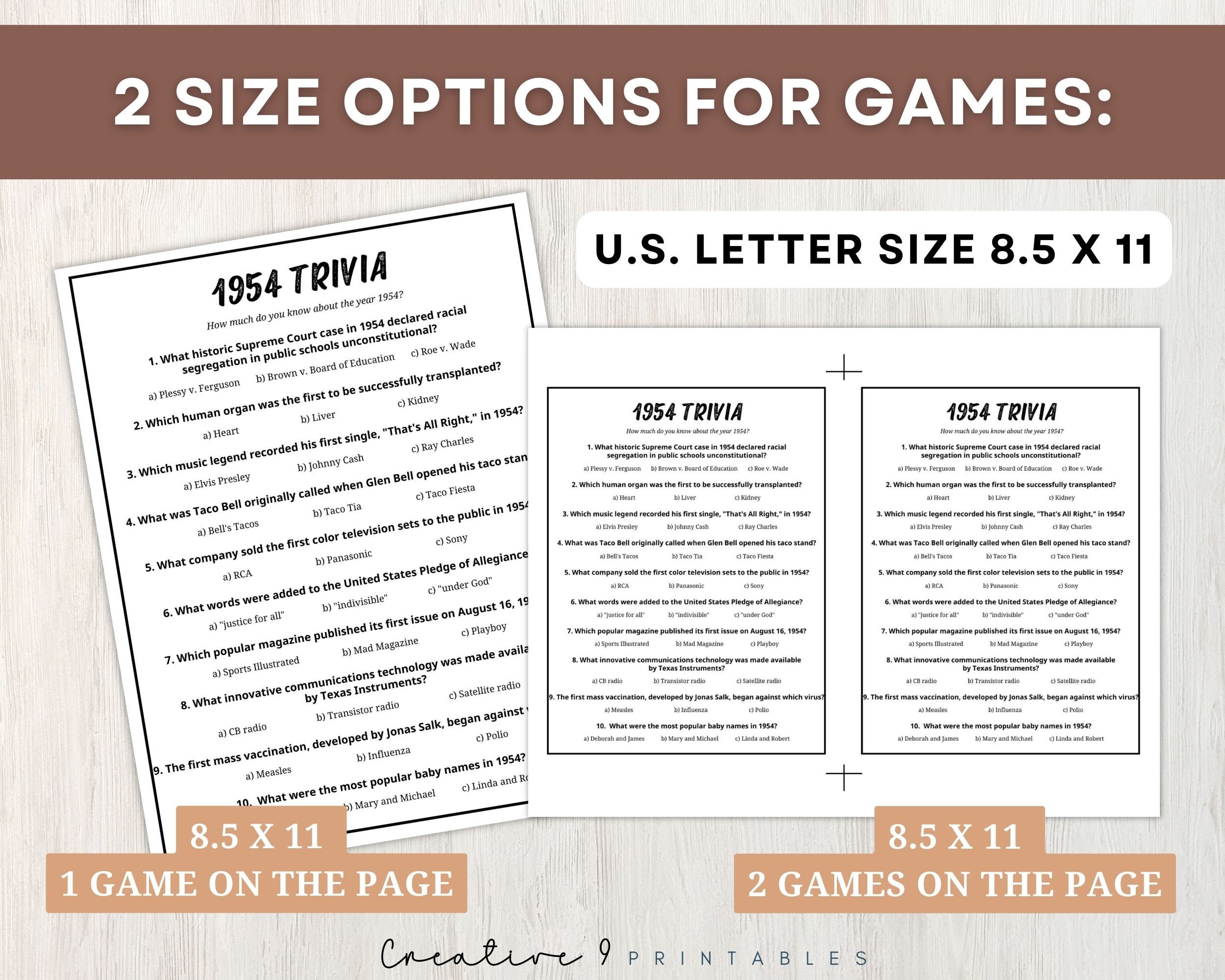 70th Birthday Party Games, Printable Game Bundle With Answer Keys, Born ...