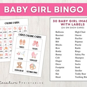 Baby Shower Bingo Game, 30 Printable Baby Girl Bingo Cards, Fun for a ...