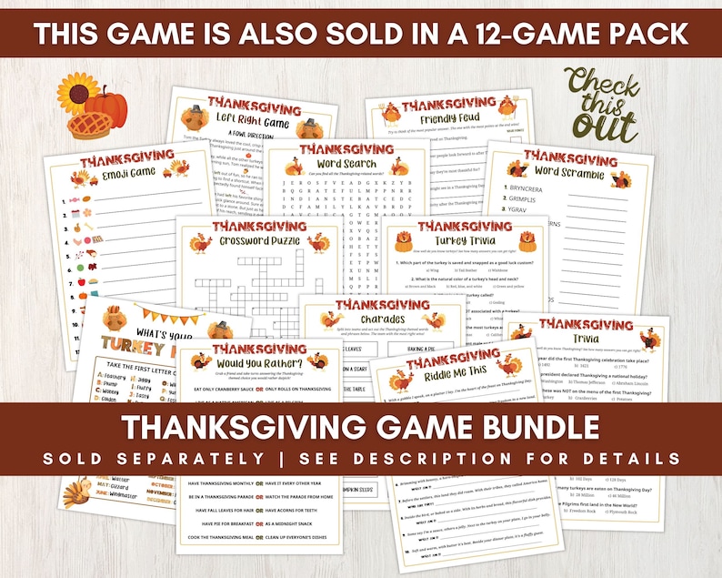 Printable Thanksgiving Left Right Game for Kids and Adults, Pass the ...