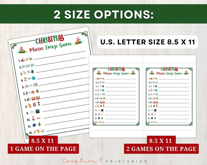 Printable Christmas Song Emoji Game for Kids and Adults, 12 Christmas ...