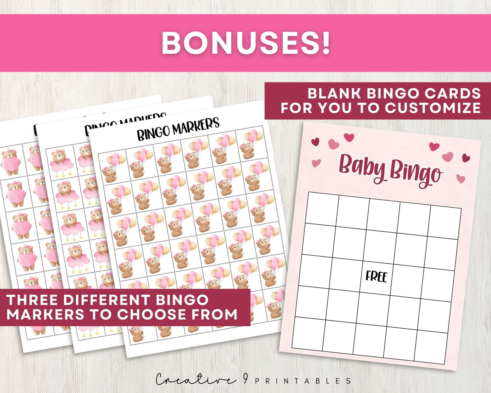Baby Shower Bingo Game, 30 Printable Baby Girl Bingo Cards, Fun for a ...