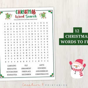 Christmas Word Search Printable PDF Puzzle for Adults and Kids ...