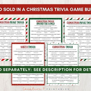 Printable Christmas Carol Trivia Game for Adults and Kids, 10 Fun ...