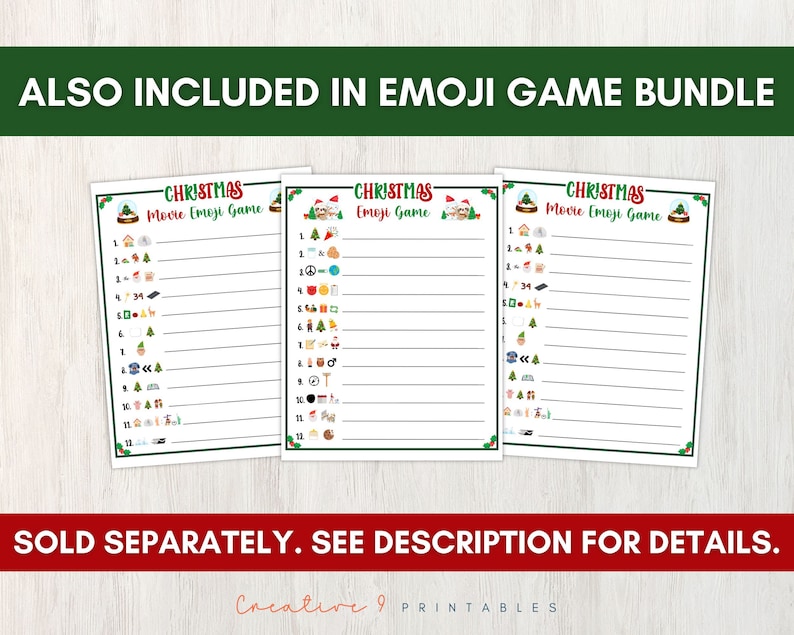 Printable Christmas Song Emoji Game for Kids and Adults, 12 Christmas ...
