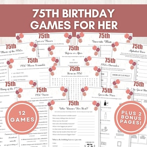 75th Birthday Games for Her, 75th Birthday Women, Born in 1950 Trivia Games, 75th Birthday Ideas, Mom 75th Birthday, Instant Download