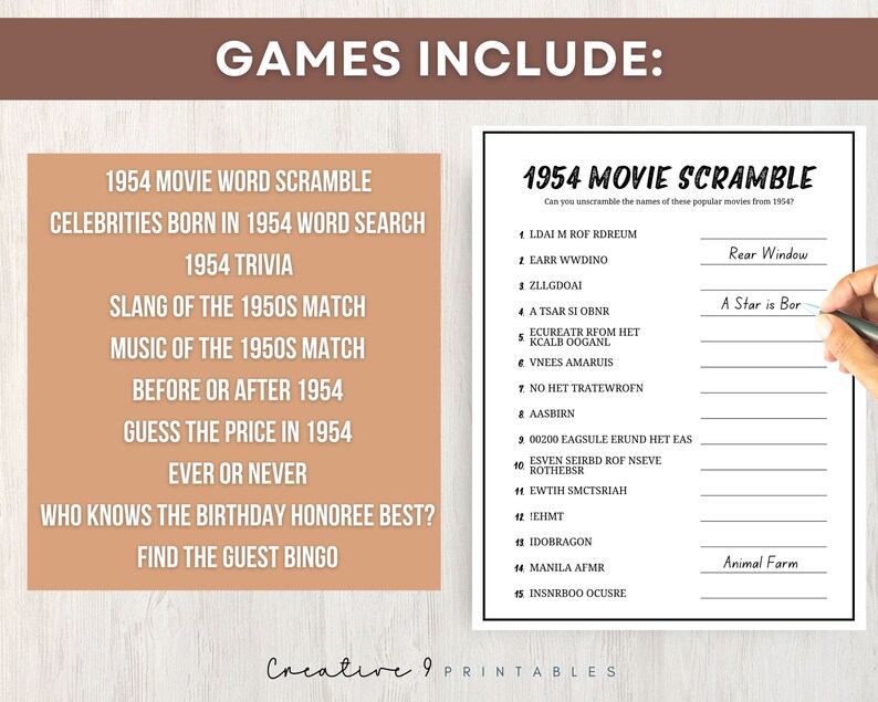 70th Birthday Party Games, Printable Game Bundle With Answer Keys, Born ...