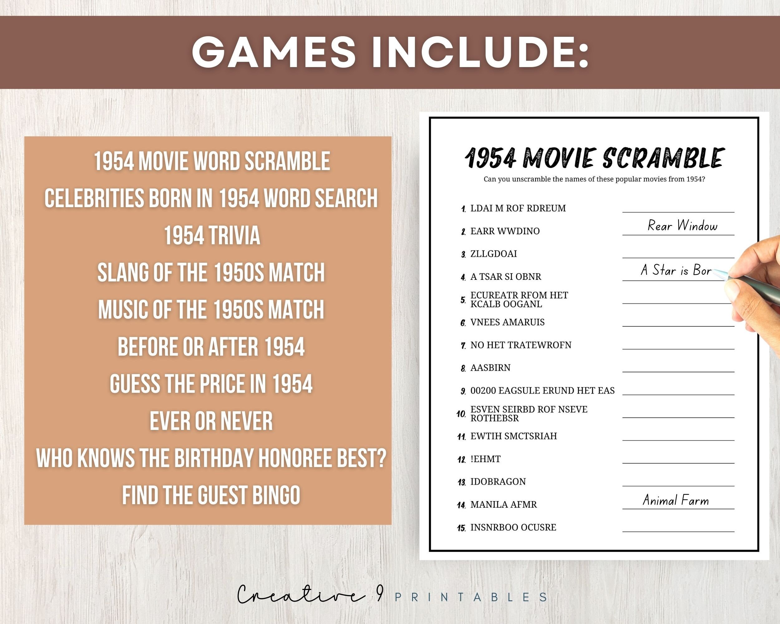 70th Birthday Party Games, Printable Game Bundle With Answer Keys, Born ...