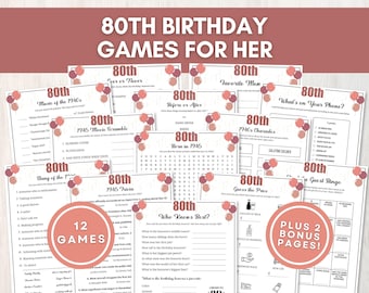 80th Birthday Games for Her, 80th Birthday Women, Born in 1945 Trivia Games, 80th Birthday Ideas, Mom 80th Birthday Party, Instant Download