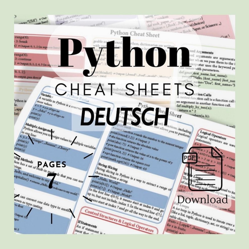 Python Cheat Sheet auf deutsch