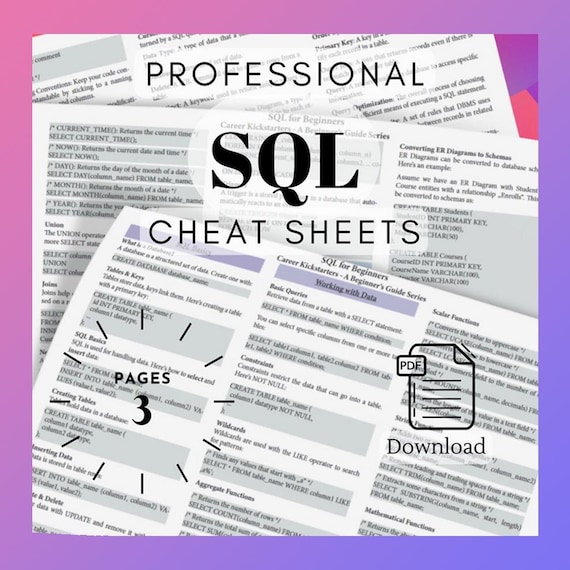SQL Cheat Sheet - Database Query Reference PDF
