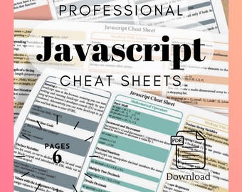 JavaScript Cheat Sheet - ES6+ Syntax Reference PDF
