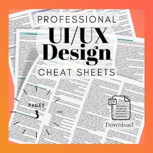 UI/UX Design for Beginners - Design Principles User Research UI Style Guide Ux Prototypes ui ux Cheat Sheet user interface basics Printable