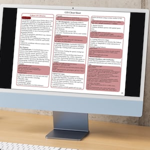 GIS Cheat Sheet Example