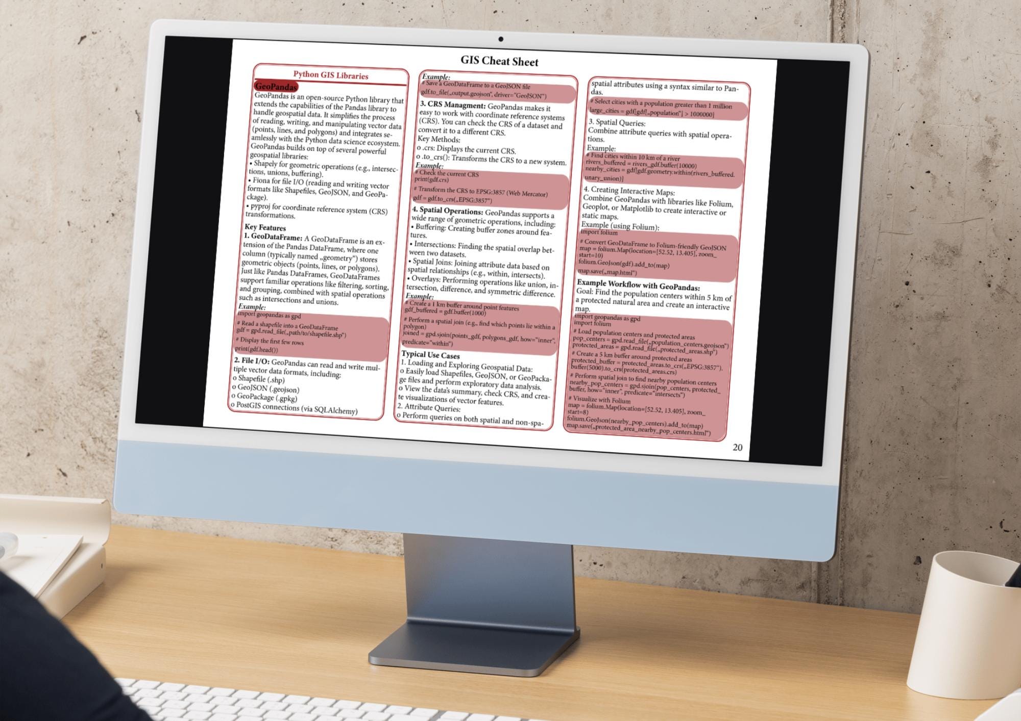 GIS Cheat Sheet – Python Commands, Spatial Analysis & Mapping Tools 60 ...