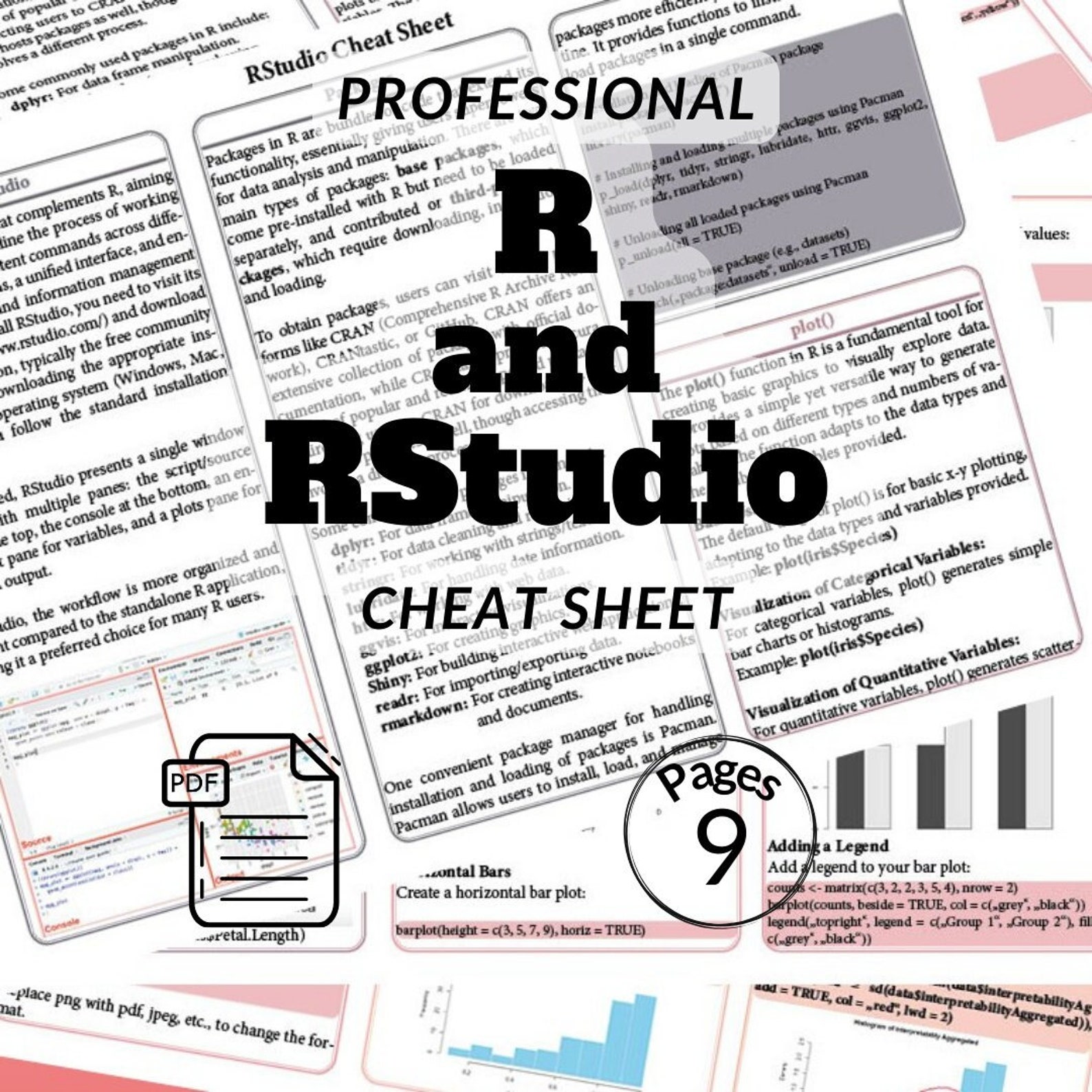 R and Rstudio Cheat Sheet Learn R Programming Basics Rstudio Commands ...