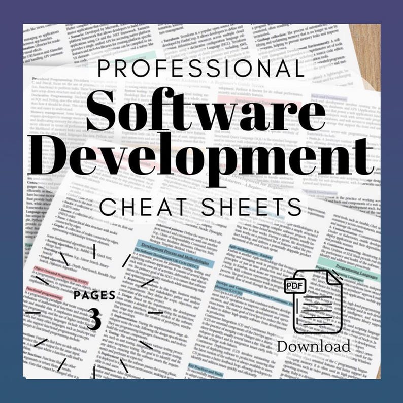 A Software Development Beginners Guide Cheat Sheet!