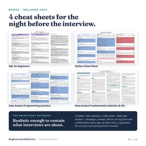 Data Analyst Interview Prep Kit | 150 SQL Questions, 60 Python Pandas Exercises, 3 Take-Home Case Studies, Presentation Template & Tracker Bild 9