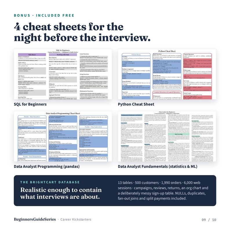 Data Analyst Interview Prep Kit | 150 SQL Questions, 60 Python Pandas Exercises, 3 Take-Home Case Studies, Presentation Template & Tracker Bild 9