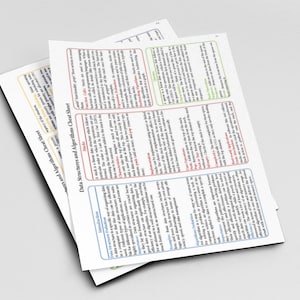 Data Structures and Algorithms Cheat Sheet Data Analyst Beginner ...