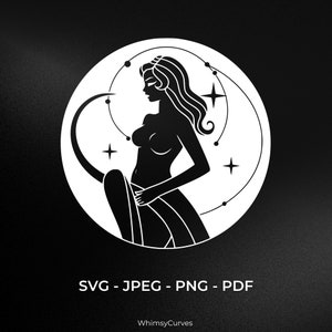 Signo del zodiaco virgen en vector (svg, pdf, jpeg, png - descarga digital instantánea)