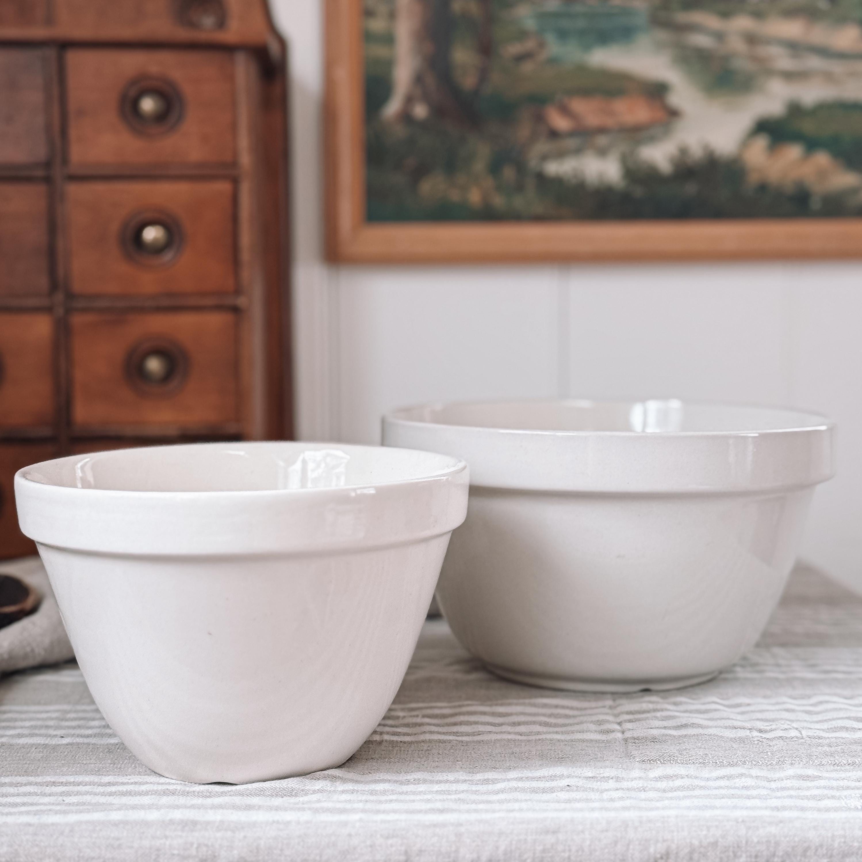 Lot De 4 Bols à Mélanger Mason Cash Vintage - Imbrication - Céramique Blanc