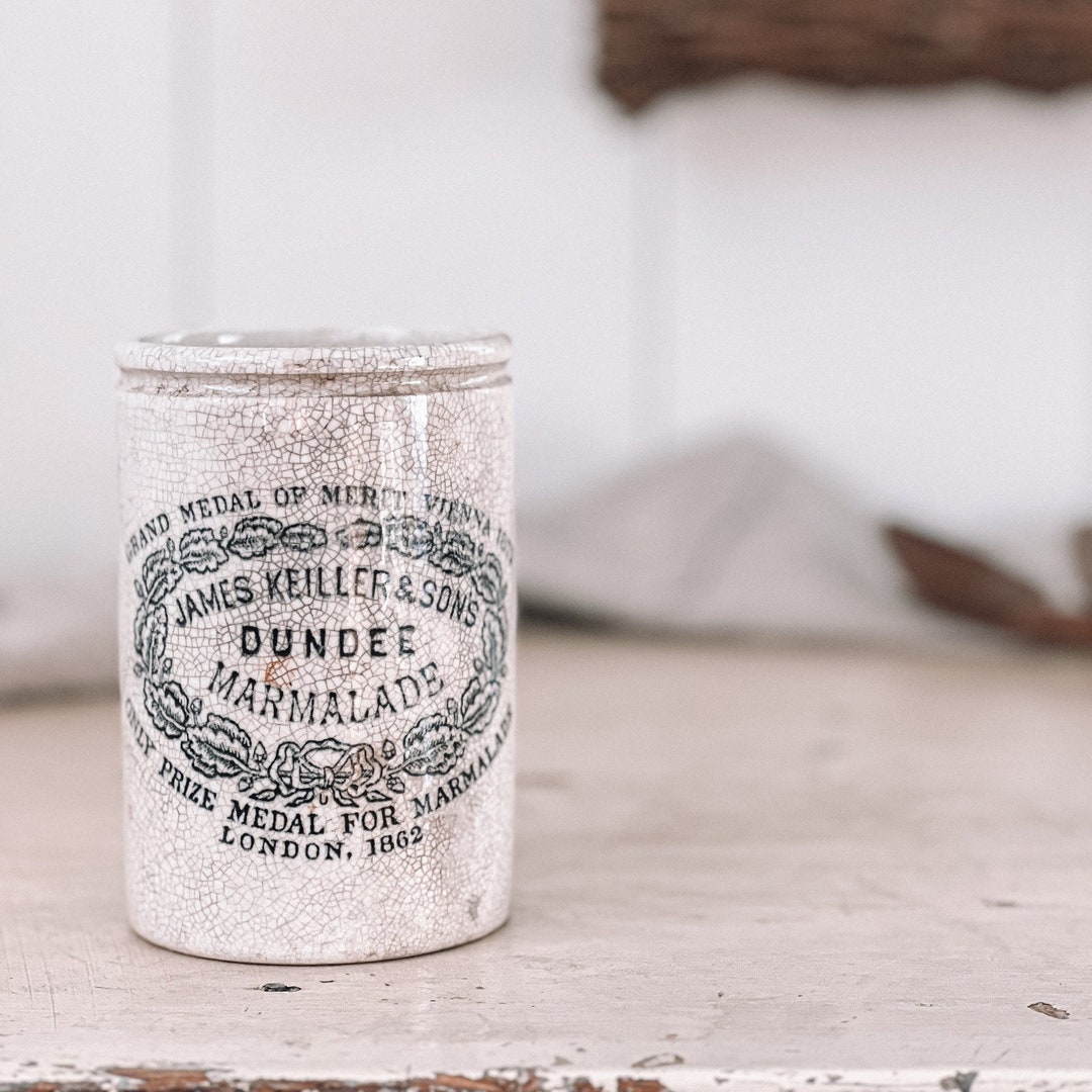 Antique English 1 Lb. Skinny Keiller Dundee Marmalade Jam Jar Victorian