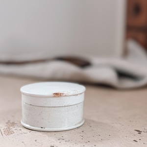Antique English Ironstone Lidded Pot, English Ironstone Pot, Cream Jar, Victorian Era England, European Farmhouse, Ironstone Cosmetics Jar