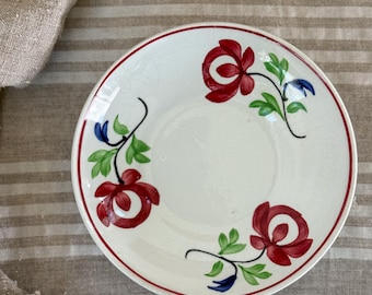 Small Handpainted Floral Antique Ironstone Dish | Soap Holder or Trinket Dish