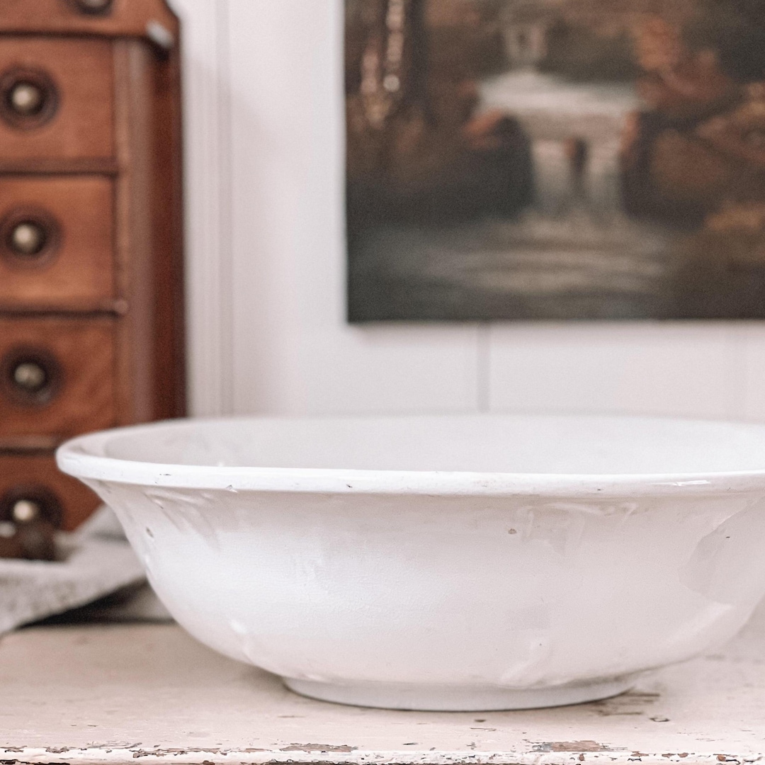 Extra Large Antique Ironstone Bowl Antique English Ironstone Bowl Fruit ...